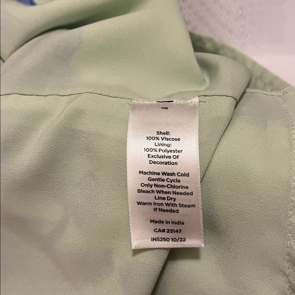 Talbots Light Green and Blue Floral Blouse - Picture 3 of 3